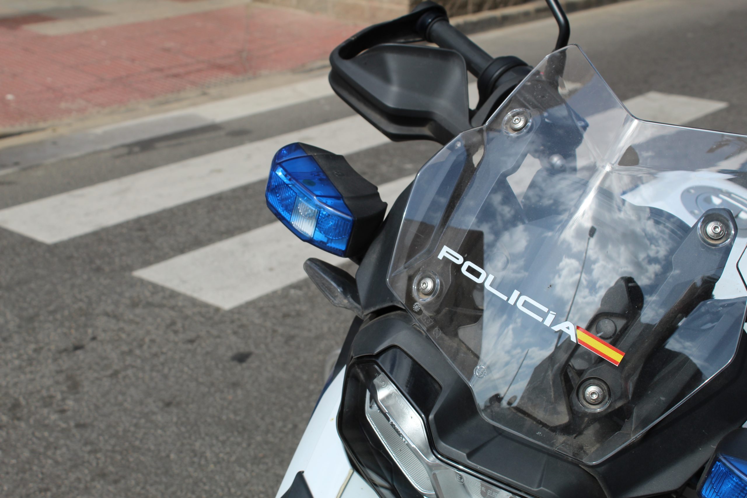 Spanish police motorcycle parked on the roadside